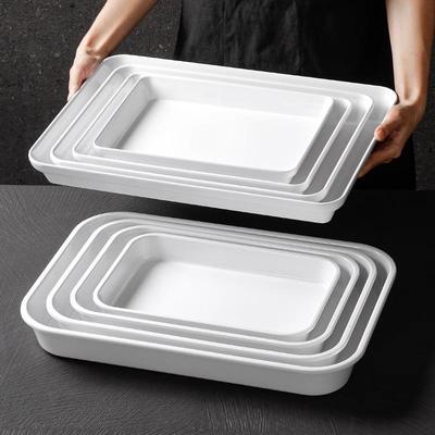 密示胺塑熟食卤菜展盘商用白专JUE色长方形卤味鸭货料托盘凉菜用