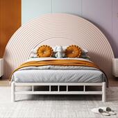 加厚304不钢床5m1.8米双人DIU床榻锈榻米床现代.简约单1人钢床架