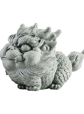 创国潮品貔貅茶宠摆件家居客厅青砂精石兽tb-69340瑞麒意麟水族箱