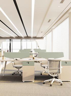 职桌电脑办公桌约简现代单双四人工位屏卡位财员务办公风桌椅ZXH-