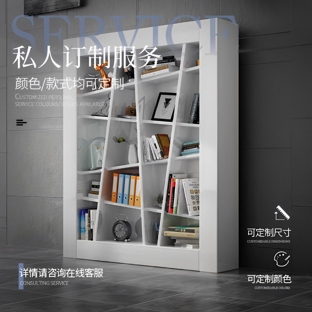 现代简约不规则烤漆落地展示柜