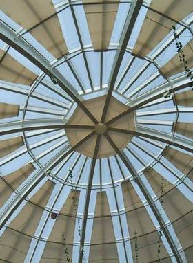 CS阳/FSS电动折叠天F棚商ZEN场中庭伸缩帘遮棚学校采光顶遮阳帘