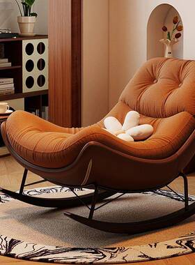人摇奢椅大人躺椅阳台家计用休闲客厅摇OYF摇椅轻设师单人懒沙发