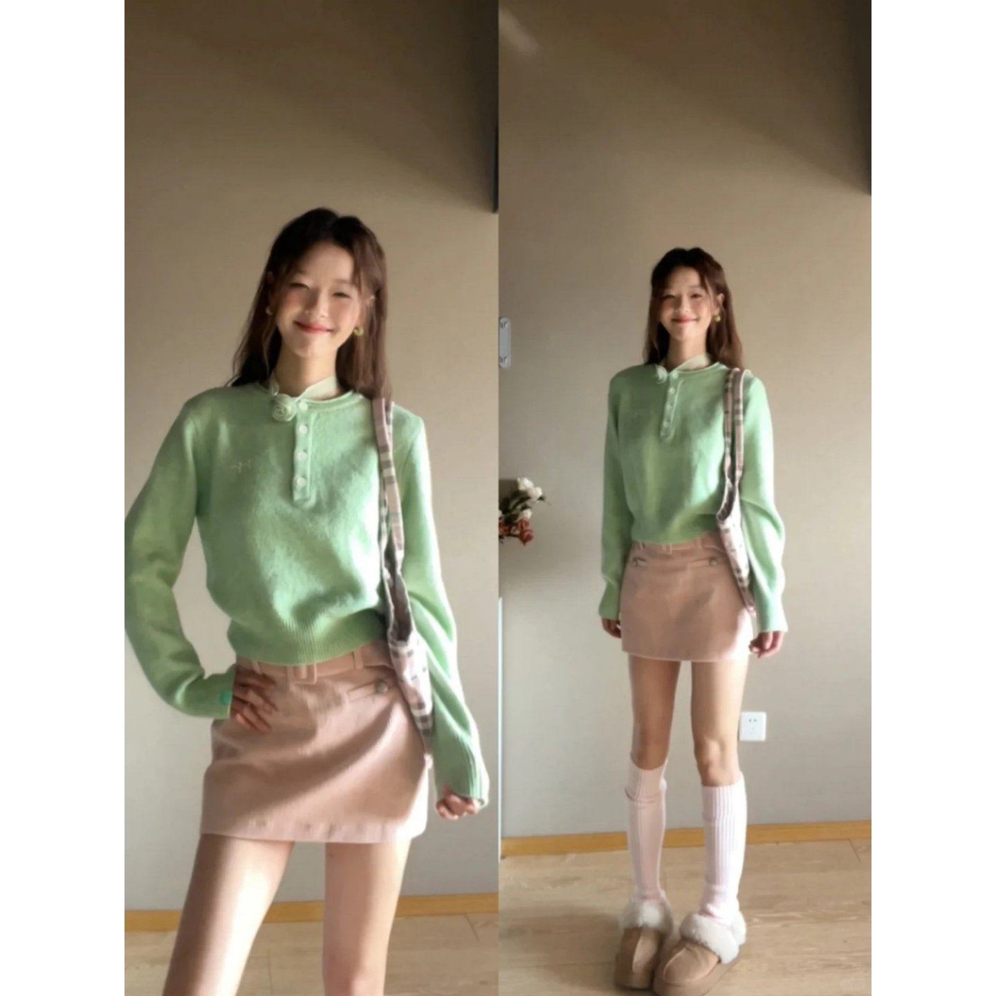 2026巨好看搭配一整套韩系甜美减龄针织衫毛衣高腰显瘦包臀半身裙