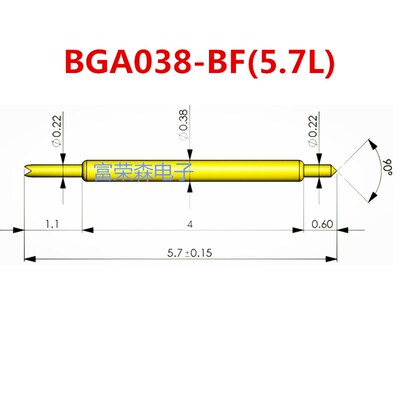 BGA双头探针BGA038-BF 5.7L探针弹簧顶针一头尖头一爪头