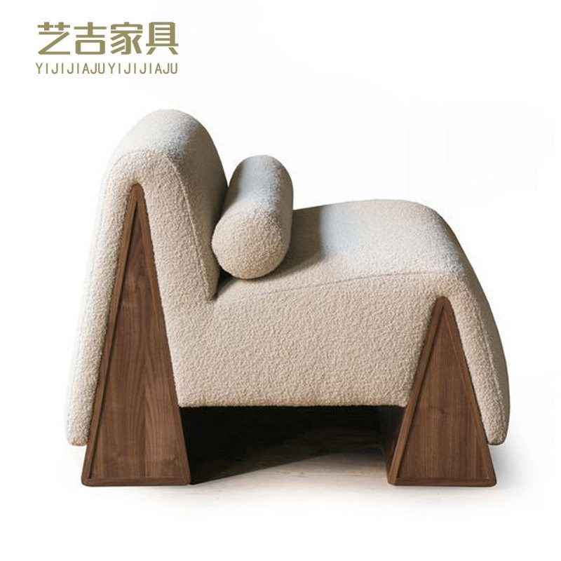古典羊羔绒布艺软包样板房家用客厅卧室休闲个性沙发椅会客休息椅,住宅家具,沙发椅,淘宝优惠券,粉丝福利购,淘宝优惠卷