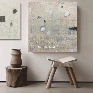 XXS.ART 抒写侘寂风手绘油画客厅落地抽象画玄关无框画赤贫肌理画