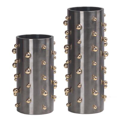 北台欧轻奢圆属珠点花瓶简约VNB金花器插花样板间司前软装饰公品