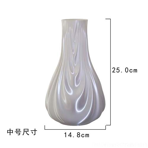 高档ZS筑梦坊灵汐-3花D打印瓶装轻水白色奢摆件客厅 花器家居装饰