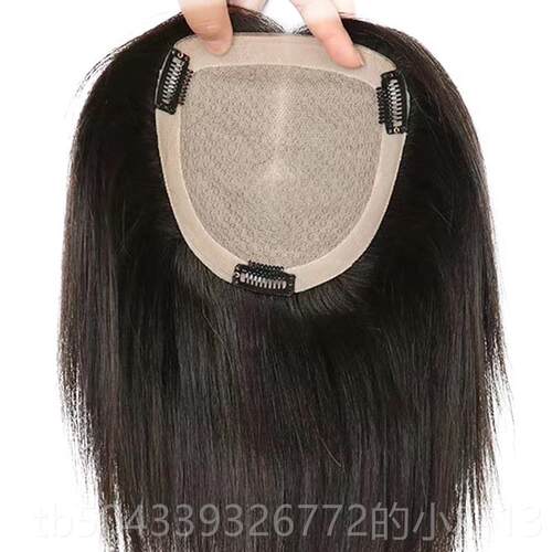 高档双针手织头补发片蓬真发递假发女无痕接发顶假发片增发量松垫