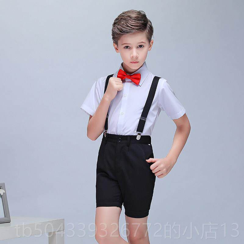 高档男童背带裤表演出服服朗女童校服套装儿童诵大合唱小学生演幼