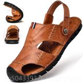 版 皮凉鞋 新款 滩男士 高档哥叔凉鞋 两用凉拖牛真韩皮百搭沙 男皮夏季