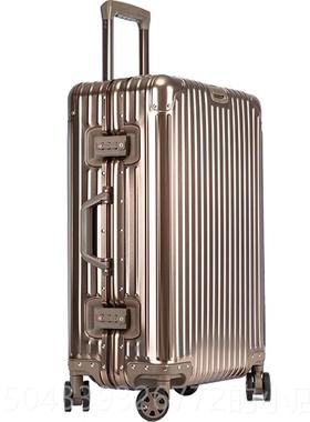 高档定制log全铝镁合金红色女行李箱2登4寸男旅行箱sup拉箱20机杆