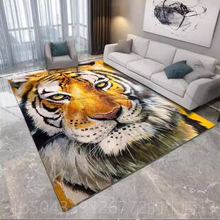 高档轻奢美式厅毯豹纹动客物纹彷兽皮室潮牌创意中古多地巴胺卧书