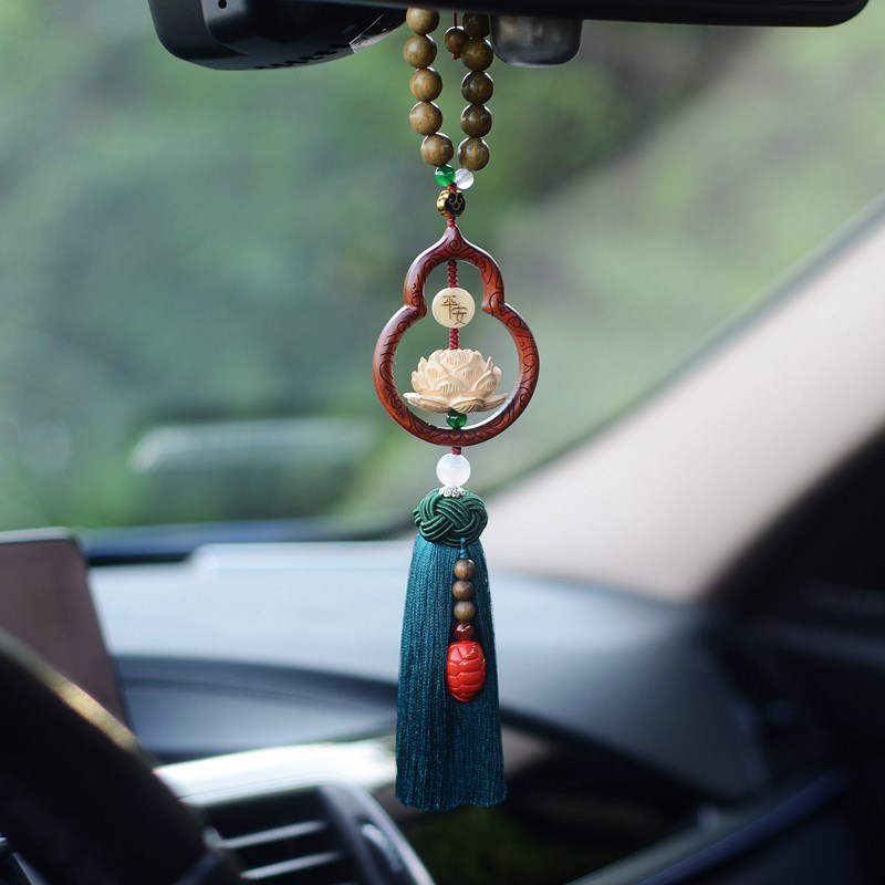 桃木高档汽车挂件2024新款葫芦车内吊饰男女朱砂车载饰品