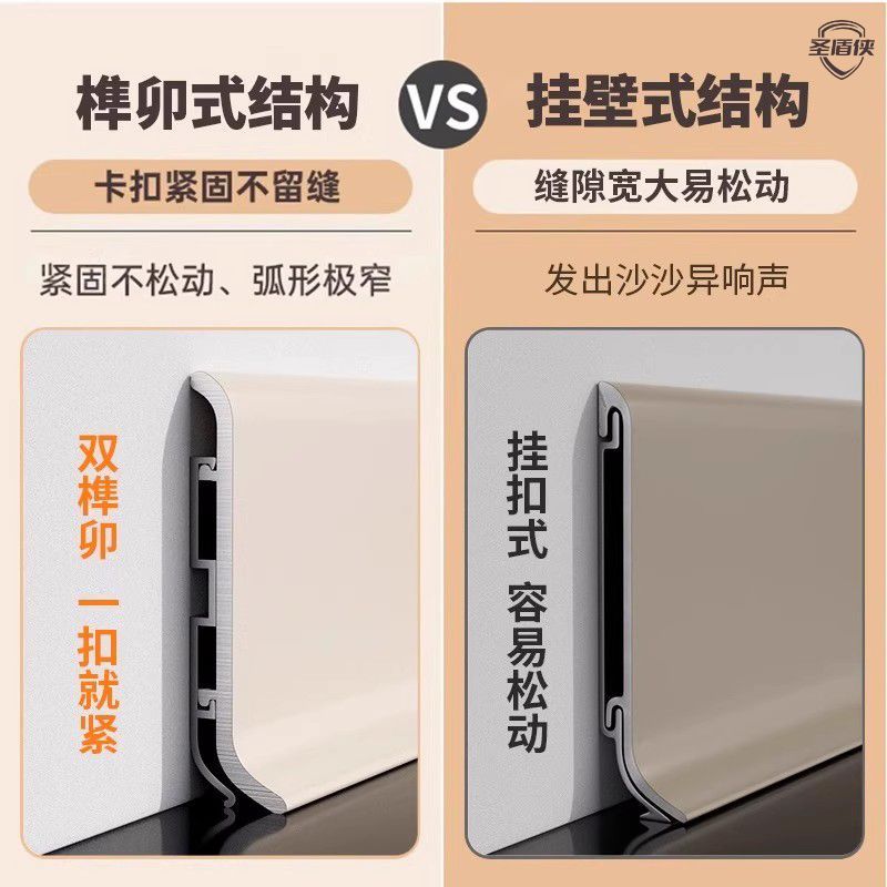 地脚铝合金脚线踢脚线超薄加厚卡扣金属极窄地脚线6公分不锈钢6cm