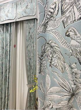 202032别3新款美式复古轻高客档色织提花窗帘奢厅卧室书房墅窗帘