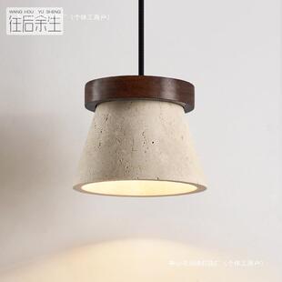 复古卧室床头吊灯感主卧法式奶油中古风实木可升降长线小吊灯