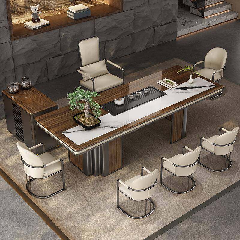 新款彩晶岩板茶桌椅组合新中式烧水壶一体嵌入式全自动茶具带茶车,商业/办公家具,茶台/茶桌,淘宝优惠券,粉丝福利购,淘宝优惠卷