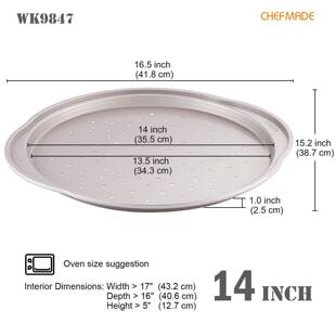 学厨14寸不粘打孔浅pizza盘烘焙工具披萨烤盘烤箱可用