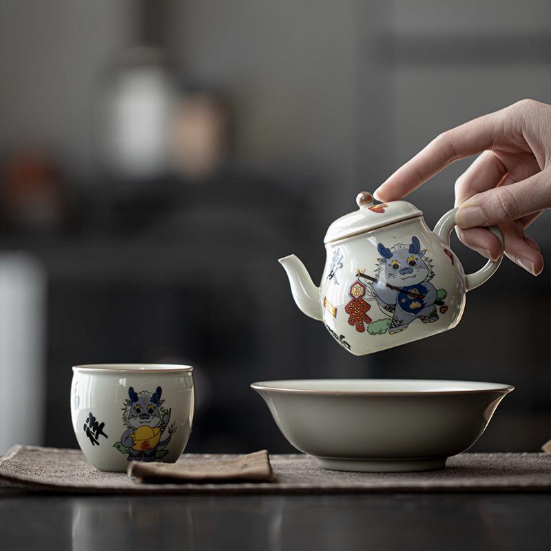 宜室茶话2024年龙年壶承茶托盘国潮文创干泡台茶盘家用干果盘收纳图片