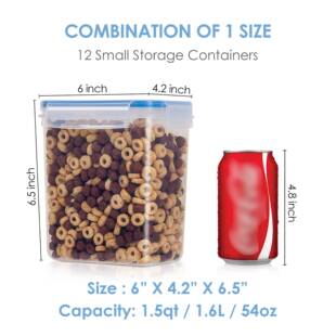 厨房五谷杂粮收纳盒12件套1.6升储物罐防潮透明密封PP保鲜盒