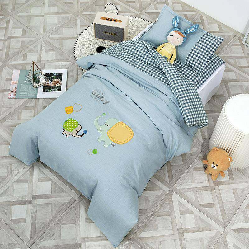 水洗棉幼儿园被子三件套贴布刺绣儿童床上用品幼儿园被子6件,婴童用品,婴童床品套件,淘宝优惠券,粉丝福利购,淘宝优惠卷