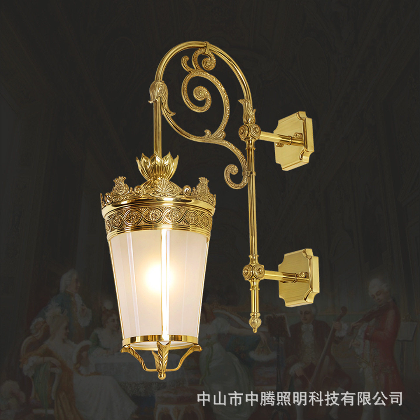 法式复古全铜防水户外壁灯