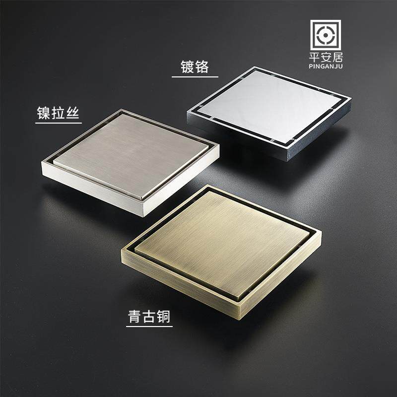 全铜卫生间隐形隐藏式15cm全铜大尺寸75管110管下水管防臭地漏盖