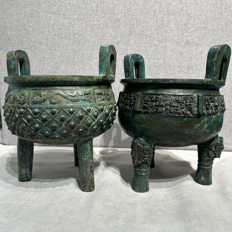子龙鼎仿古青铜器博物馆收藏圆鼎办公桌摆件三足鼎家居装饰品复古