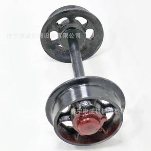 康成矿车轮对直径300轨距600平板车轨道轮实心铸铁铸钢矿车单轮