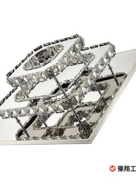 LED水晶吸顶灯方形过道灯简约玄关走廊灯饰入户阳台灯具110V