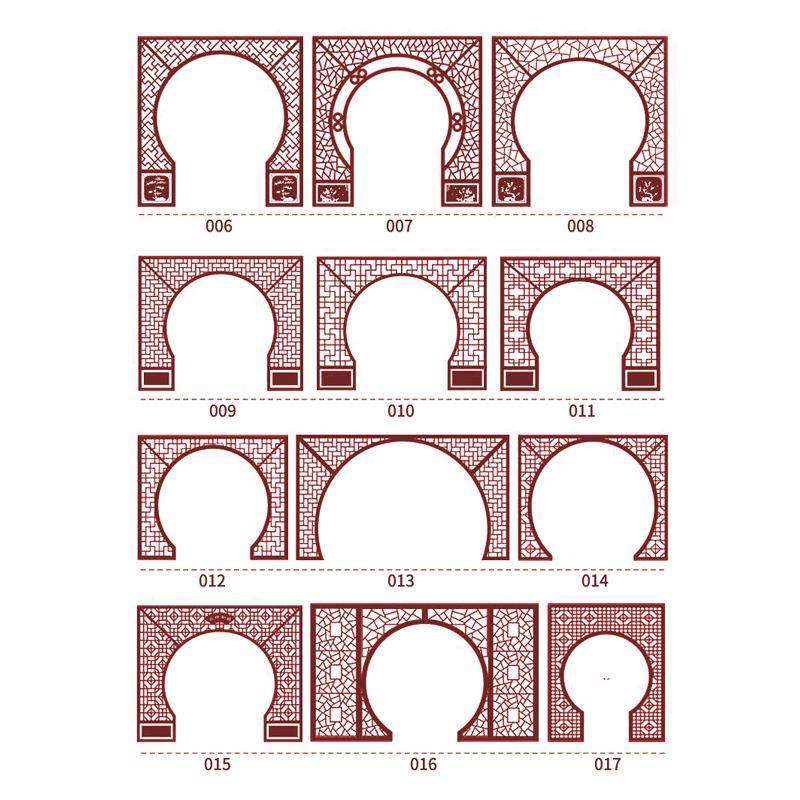 花格月洞门实木博古架客厅中式背景隔断屏风圆拱门仿古玄关月亮门