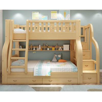 全实木儿童床上下床子母床大人成年母子两层高低床上下铺木床双层