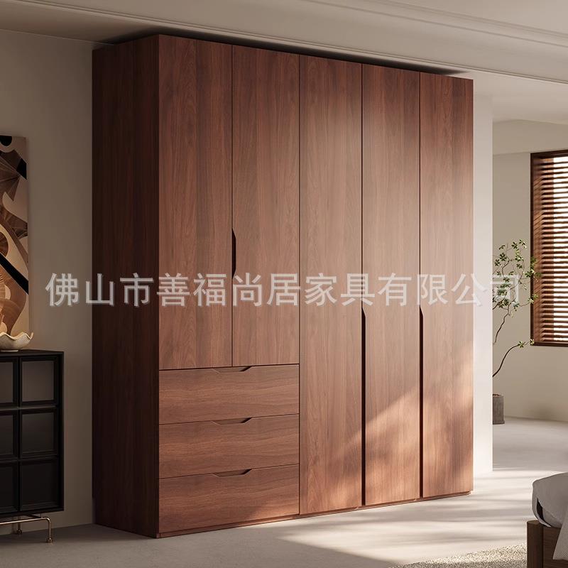 实木FAS级衣柜橡木60cm深组合收纳柜子现代简约家用卧室成品衣橱