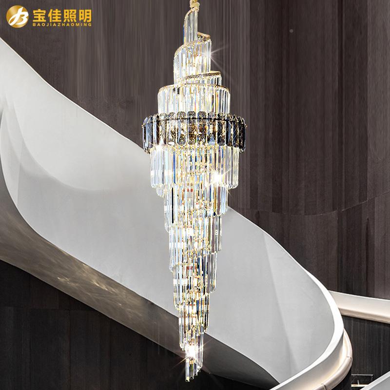 复款式楼大吊灯2205新客别墅5011厅水晶灯具楼中楼中空旋转楼梯长