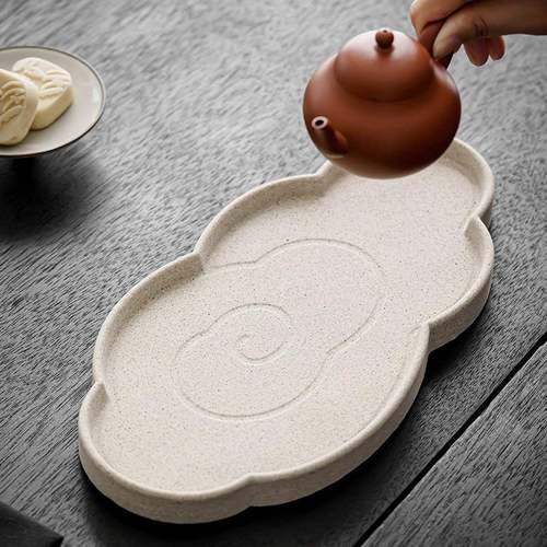 可吸水砂陶祥茶云壶承正方形陶瓷壶盘蓄干水托壶垫YZX茶托泡台