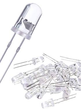 5圆头白光直插珠低光衰透明M发白光5M发光二极灯管直VINF销