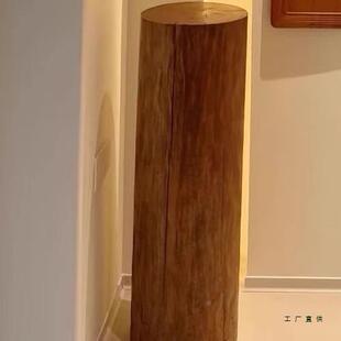 中古风实心原客476木木墩玄关花架厅沙店发几底座木边桩酒展示台