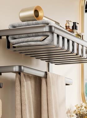 厕所架孔子一体免壁挂太卫空铝挂浴巾架62493生间置物架打毛巾架