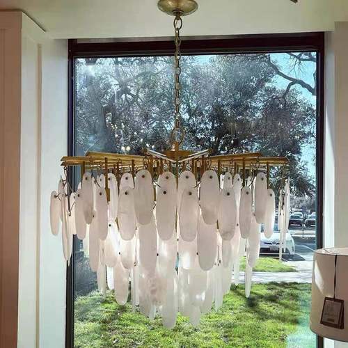 美式C云V石客厅吊法灯式古卧室餐939厅书房全铜灯轻复奢别墅挑空