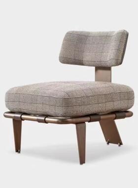 轻奢家用商务休简单沙发椅布艺约设闲OFE计师靠人背椅