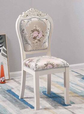 I约1FZP式椅欧背子靠椅现代简欧式餐椅家用成人实木椅子休闲白色