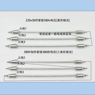 石英加管透明红热线耐高温灯管外烤箱烤炉烤房电热漆管EQV工业220
