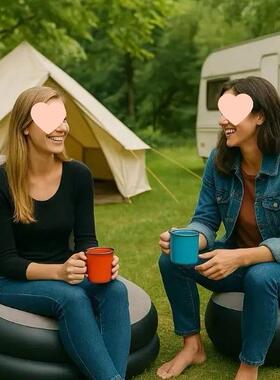 可折叠气沙椅脚蹬植绒家用气懒人躺椅沙充发户外便携充气发YCR充