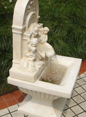 欧式家装饰摆天使喷水tb-84609居池庭院件园花门厅阳台流水喷泉风