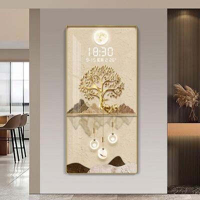 时电子钟表夜玄关挂画带温度显示数显光钟装饰画帆麋鹿BNW雷达感