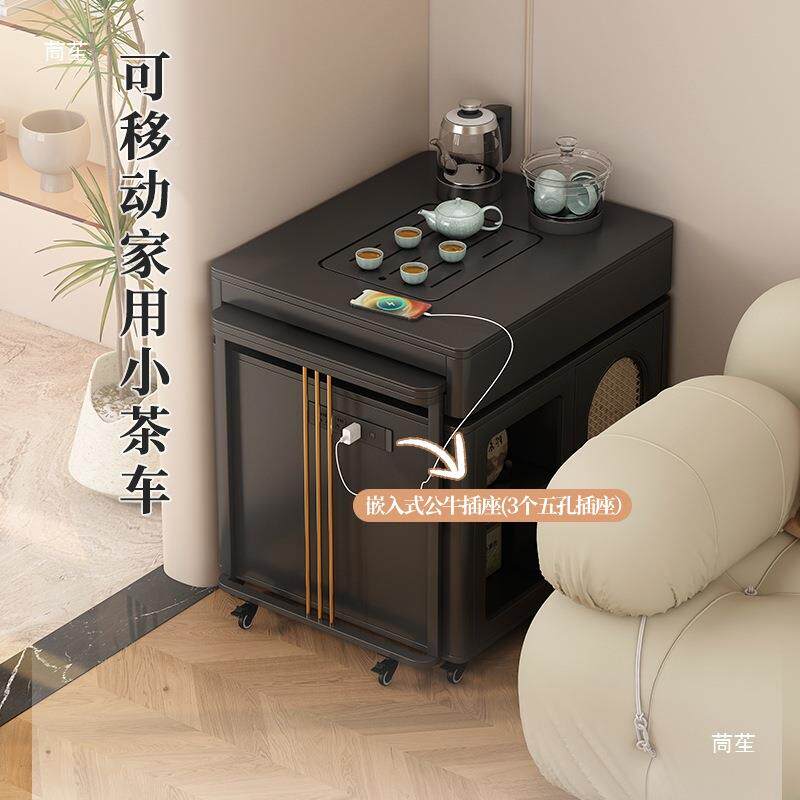 22新款小型阳台伸缩客茶桌小5户型厅家用移动美式0复古Y-1075-茶