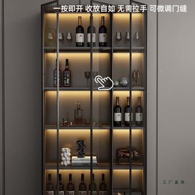 轻奢酒柜玻璃高门客厅展VAX柜靠墙一体现代简约档家用酒架示储物