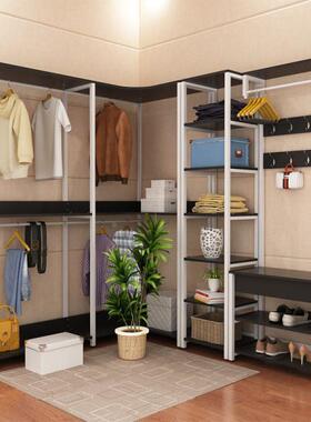 卧室衣架衣帽艺架落地步入组合衣间转角帽衣服架挂置MGQ物衣柜铁